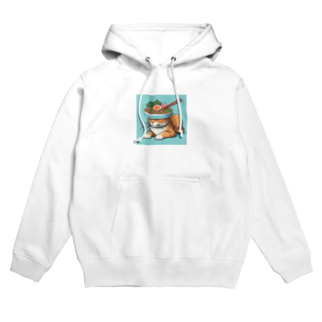 ベルギービールバー麦酒本舗公式グッズのラーメン猫 Hoodie