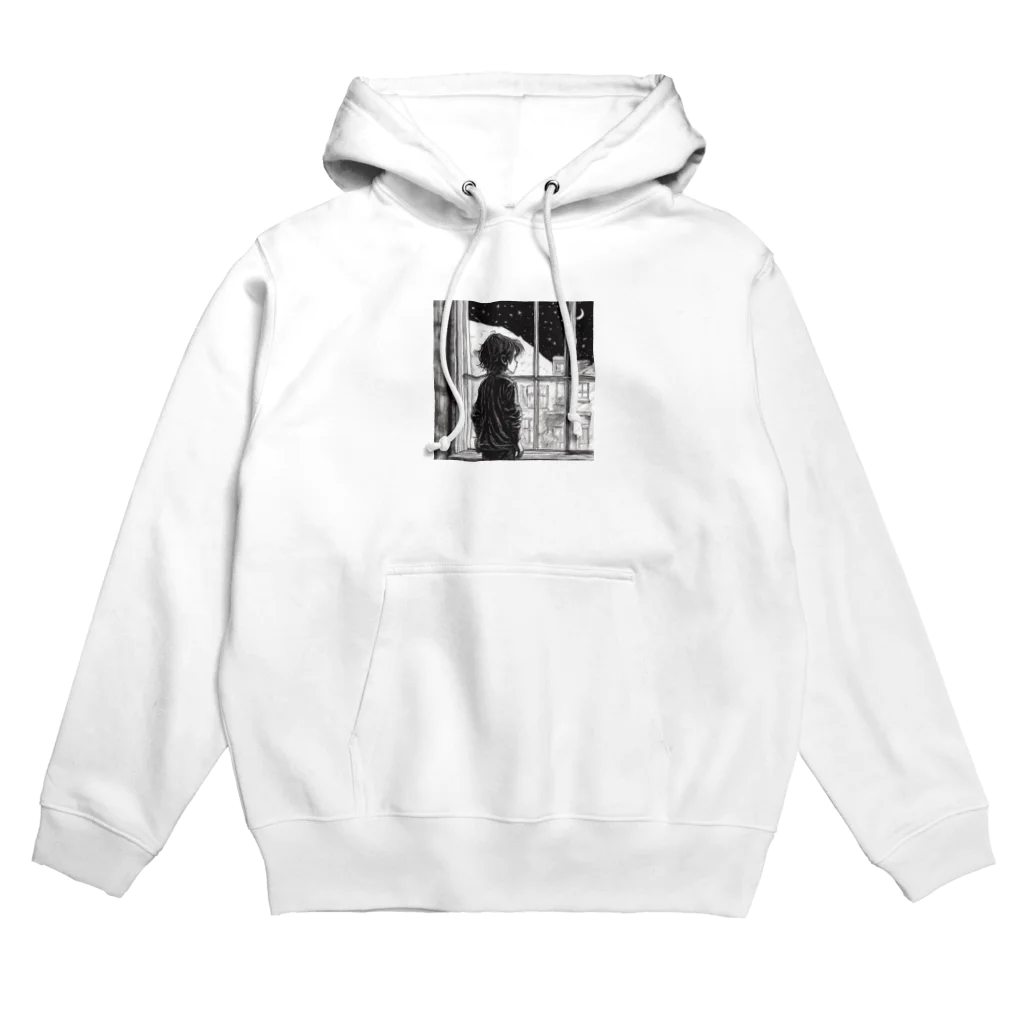 たまねぎの寂しそうな表情で外を眺める少年の姿。 Hoodie