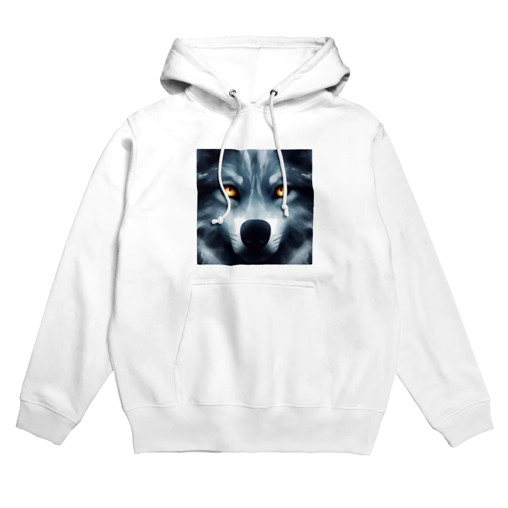 狼ショップの狼の視線、闇の中に Hoodie