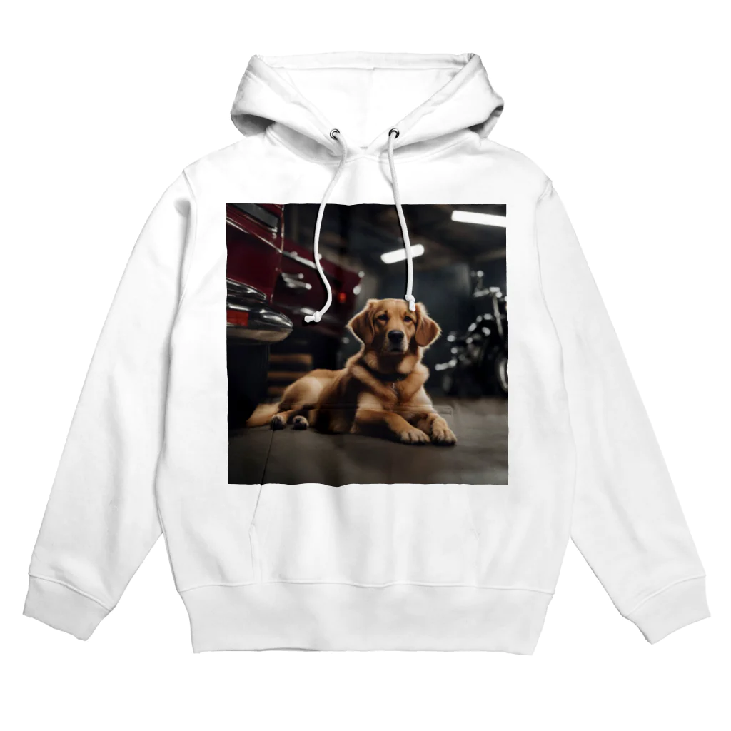 NiTiのガレージにいる犬 Hoodie