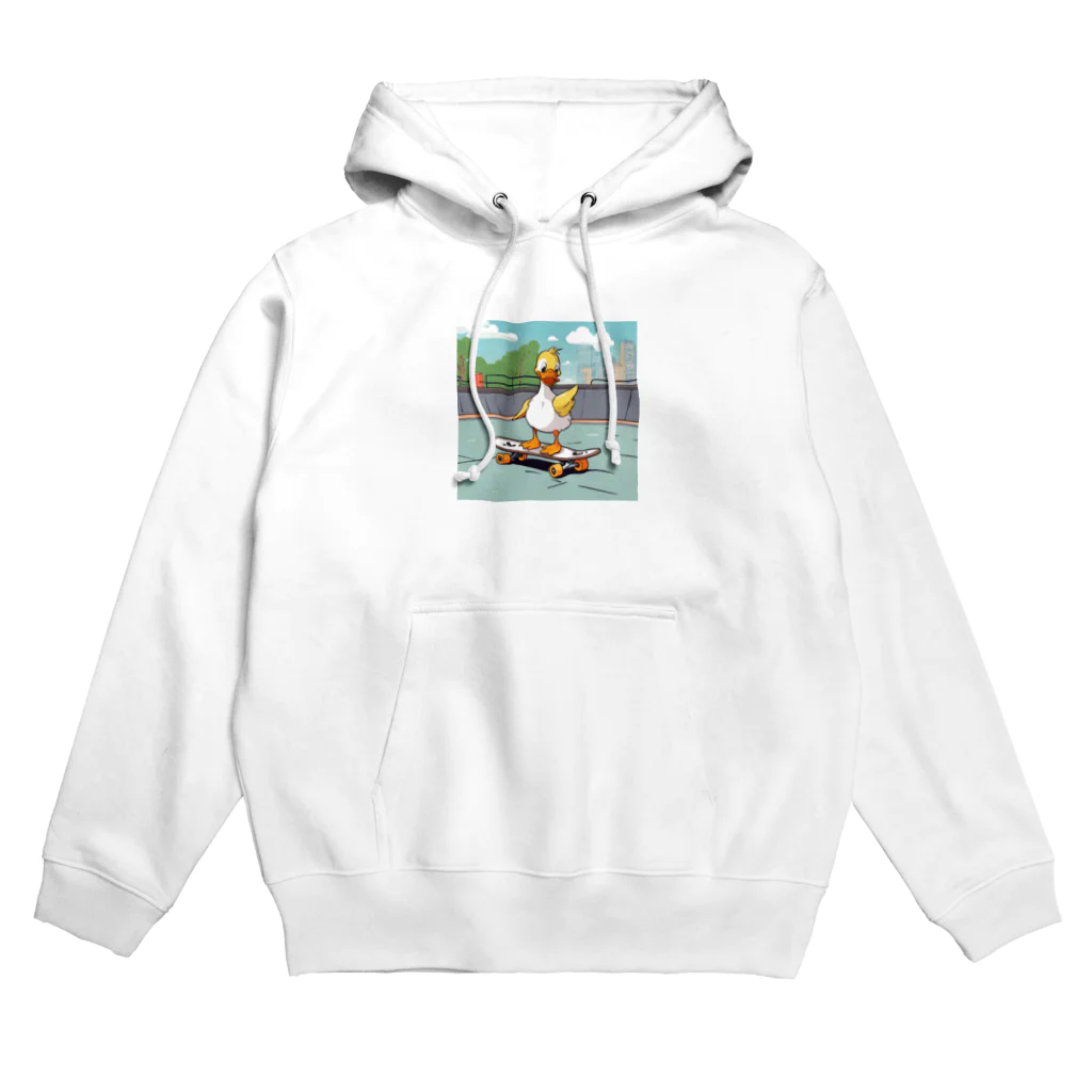 スケートボード、変な癖シリーズのスケートパークで遊ぶ可愛いアヒルちゃん Hoodie