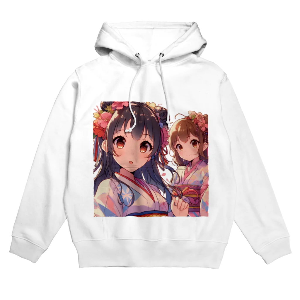 推しの美少女とアイドルの和服が似合う美人姉妹 Hoodie