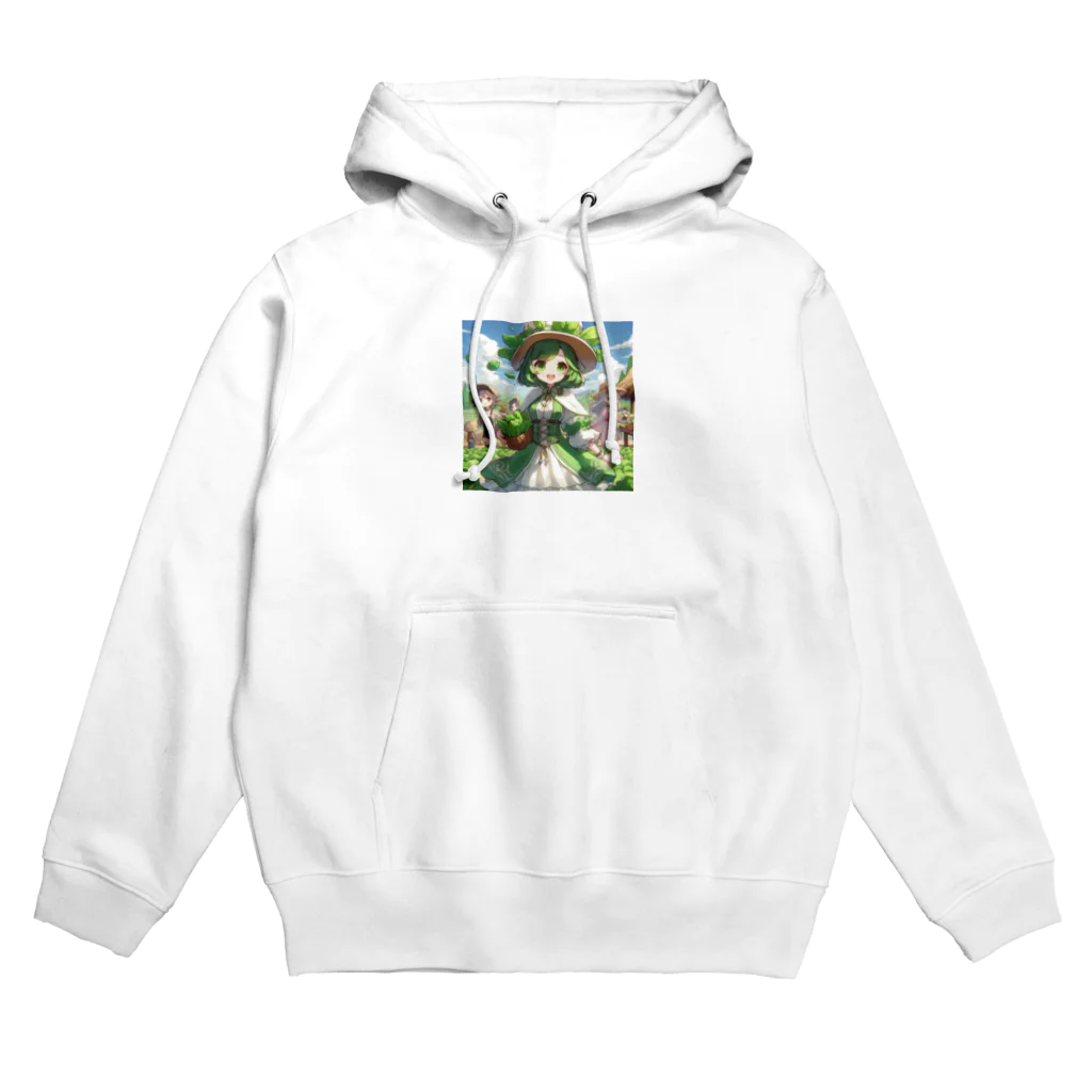 大地の宝物のほうれん草をモチーフにしたアニメキャラクター「スプリナ」 Hoodie