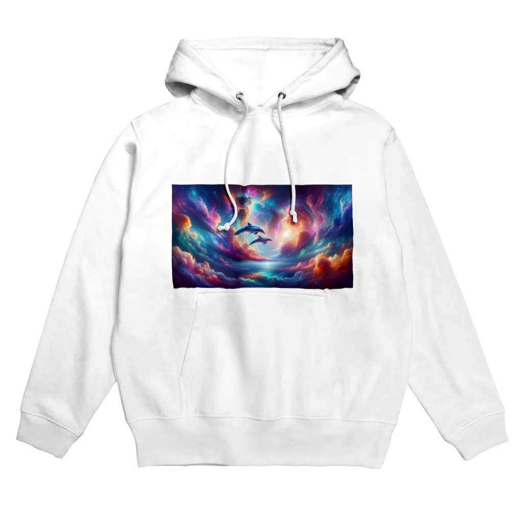 UGVVCPCの" Dolphins Swimming in the iridescent clouds (1) " 　( 彩雲の中を泳ぐイルカ (1) ) Hoodie