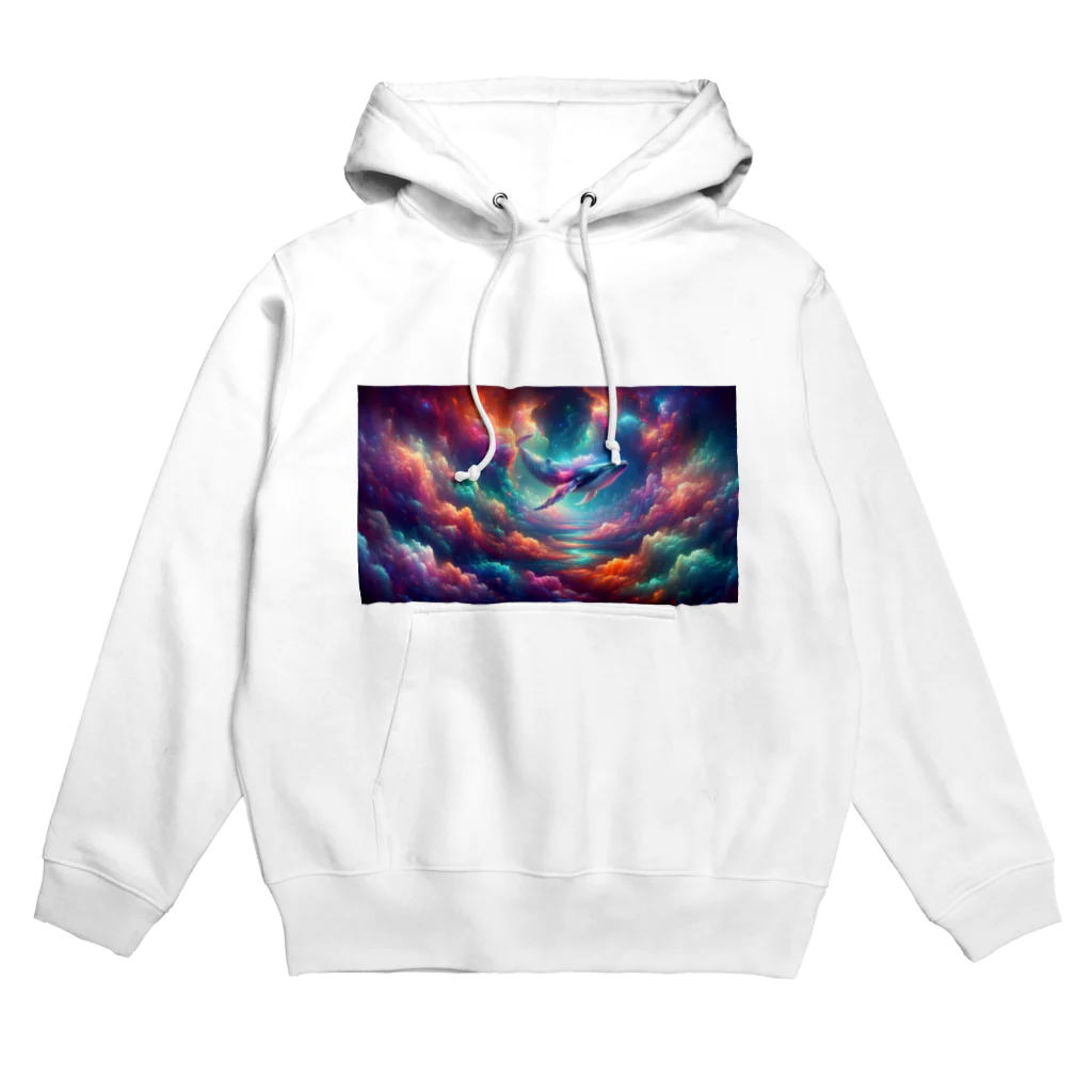 UGVVCPCの" Whale Swimming in the iridescent clouds (1) " 　( 彩雲の中を泳ぐクジラ (1) ) Hoodie