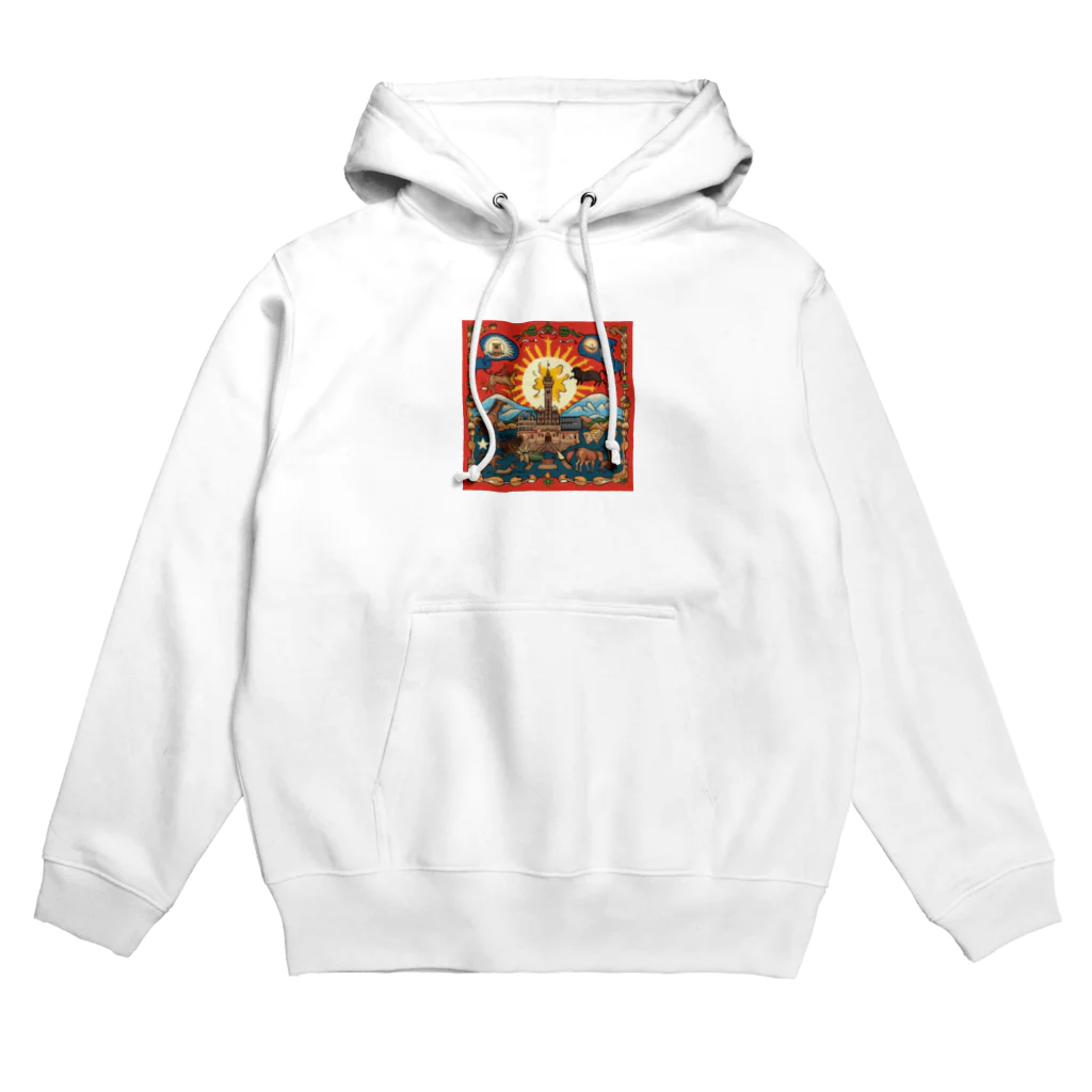 Q_kyuのオールドタペストリー Hoodie