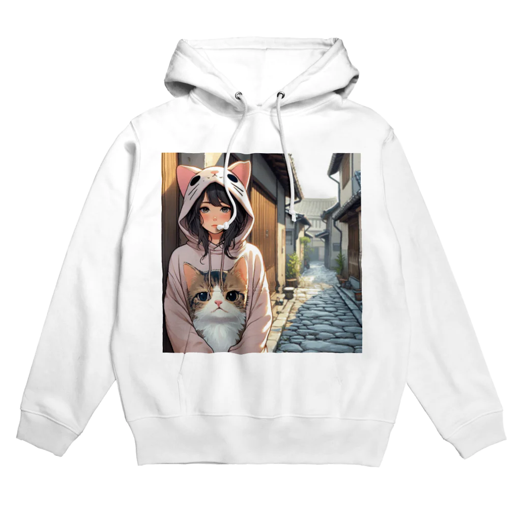 SaltyCookie Design Worksの猫パーカーの女の子(2) Hoodie