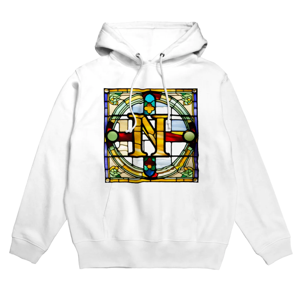 alphabet stained glassのstained glass N Hoodie