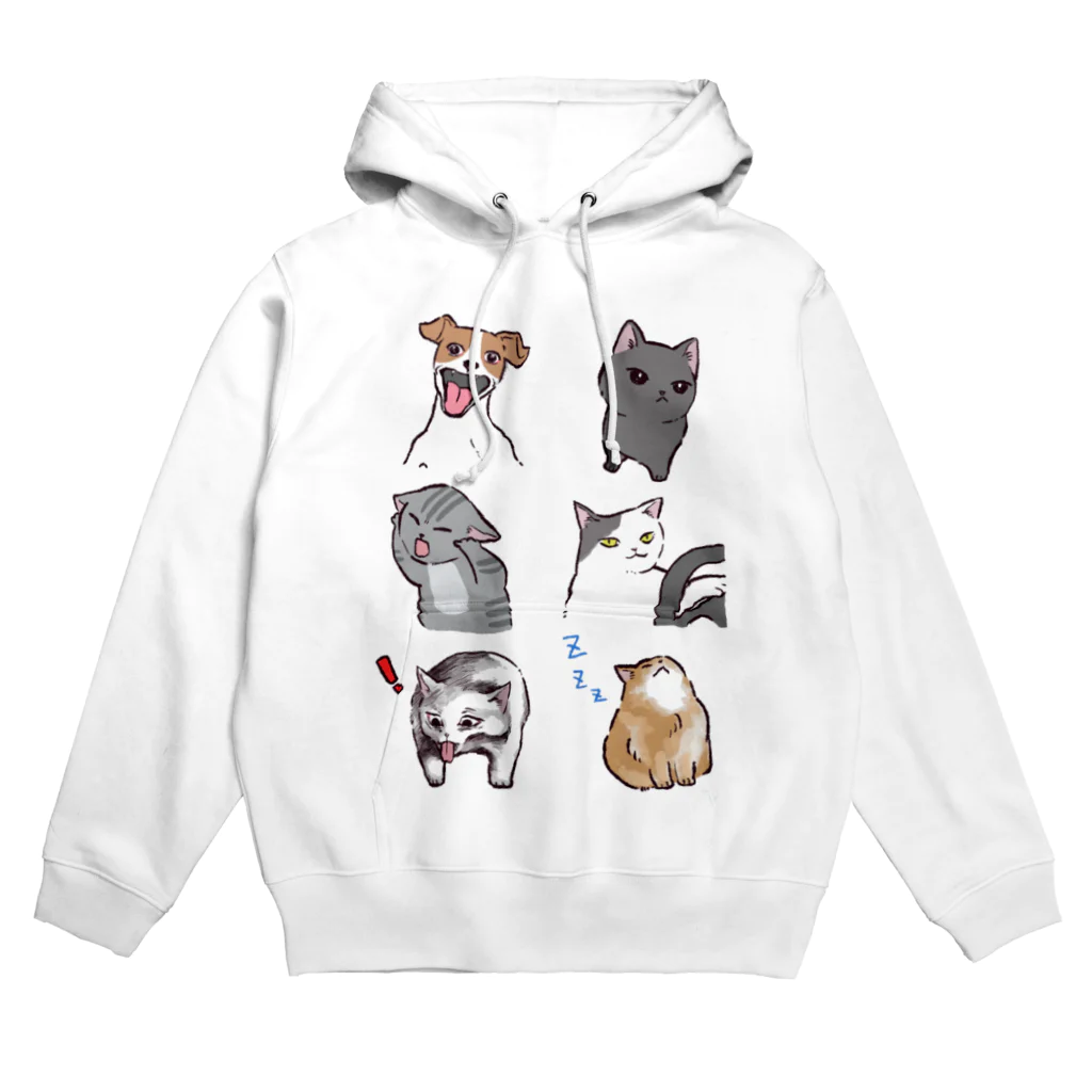 かこいまるの猫ミーム with 犬 Hoodie