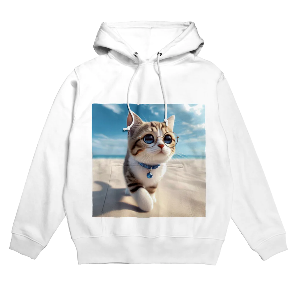 猫と紡ぐ物語の南国の海辺を歩く勇ましさに胸キュン猫 Hoodie