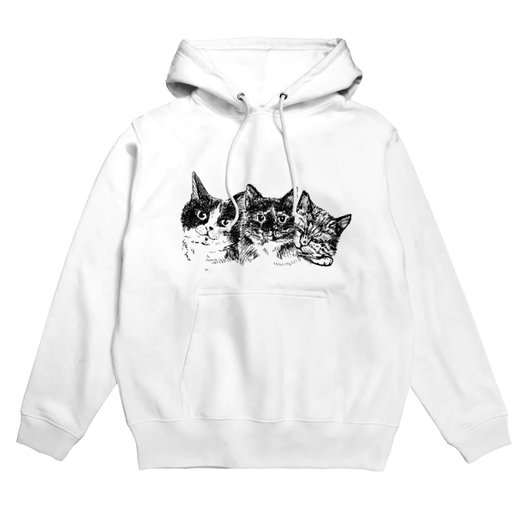 サビネコよもぎの仲良し３匹 Hoodie