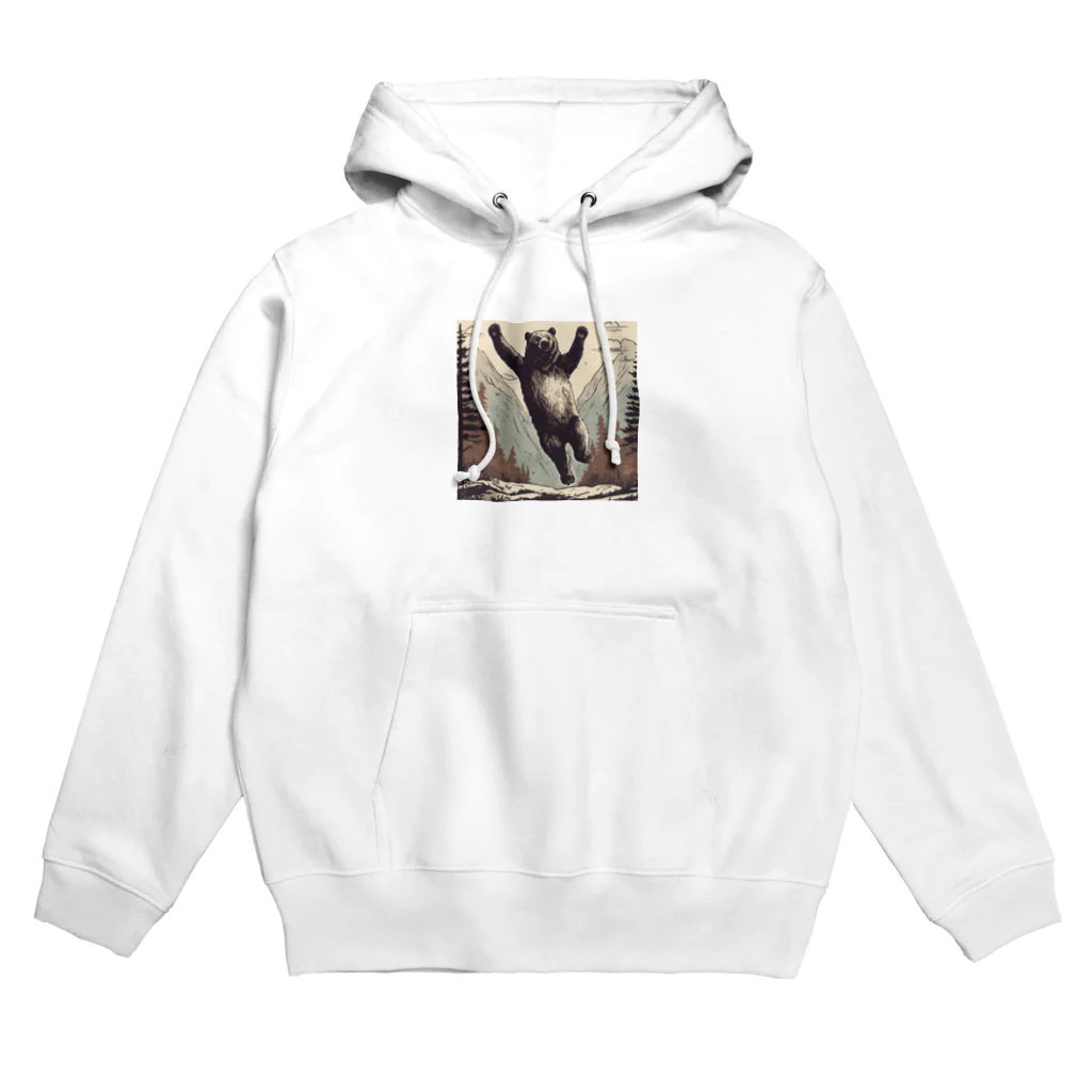 スウィート・アニマル・アートのジャンピング熊 Hoodie