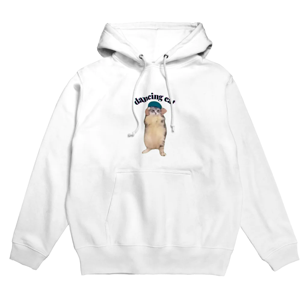 猫ミームグッズの【猫ミーム】ダンシングキャット（文字入り） Hoodie