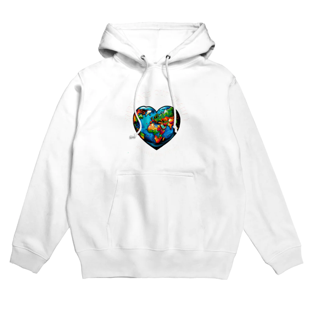 KULIEITAの地球の日　Earth day 地球　ハート　ブルー Hoodie