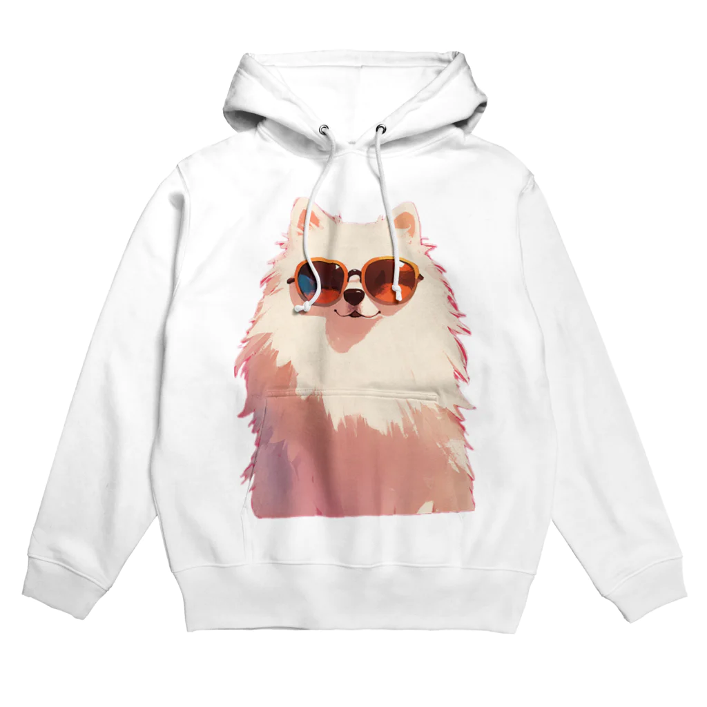 AQUAMETAVERSEのサングラスをかけた、かわいい犬 Marsa 106 Hoodie