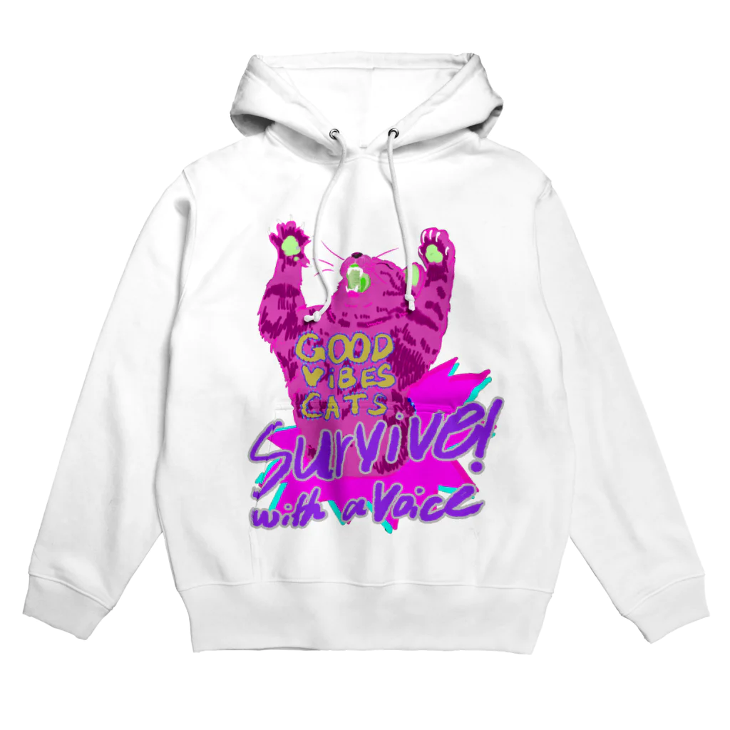 GOOD VIBES CATSの言いたいことがあるやつだけが生き残る Hoodie