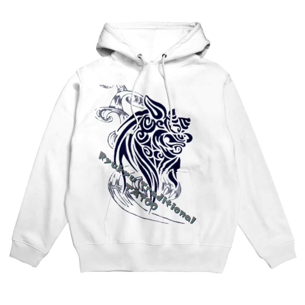 Licca's LickのRyukyu traditional シーサー(絣柄　波) Hoodie