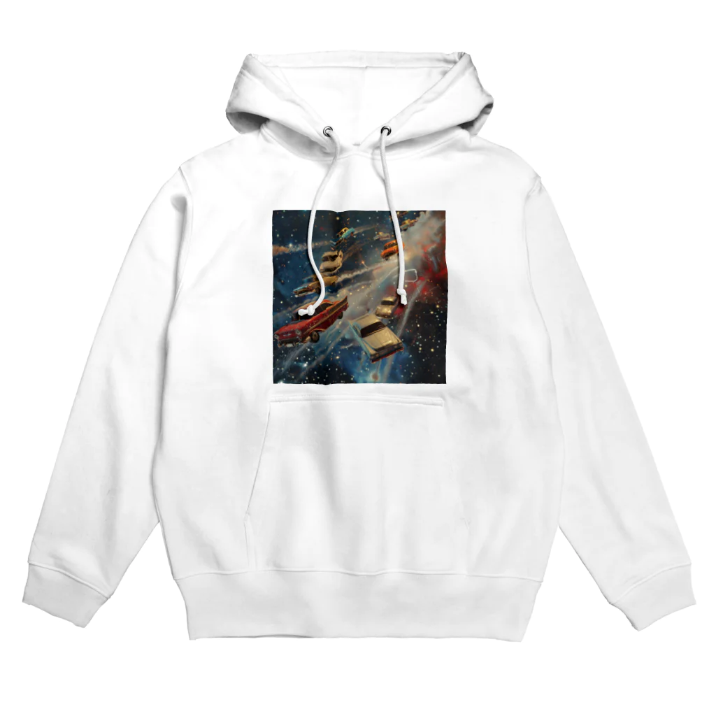 MistyStarkの宇宙を飛び交う車たち Hoodie