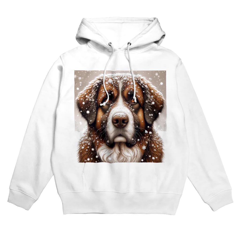 Ama'sの雪の中しかめっ面の犬さん Hoodie