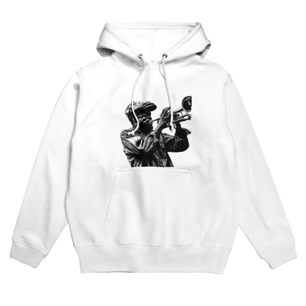 MistyStarkの黒人のトランぺッター Hoodie