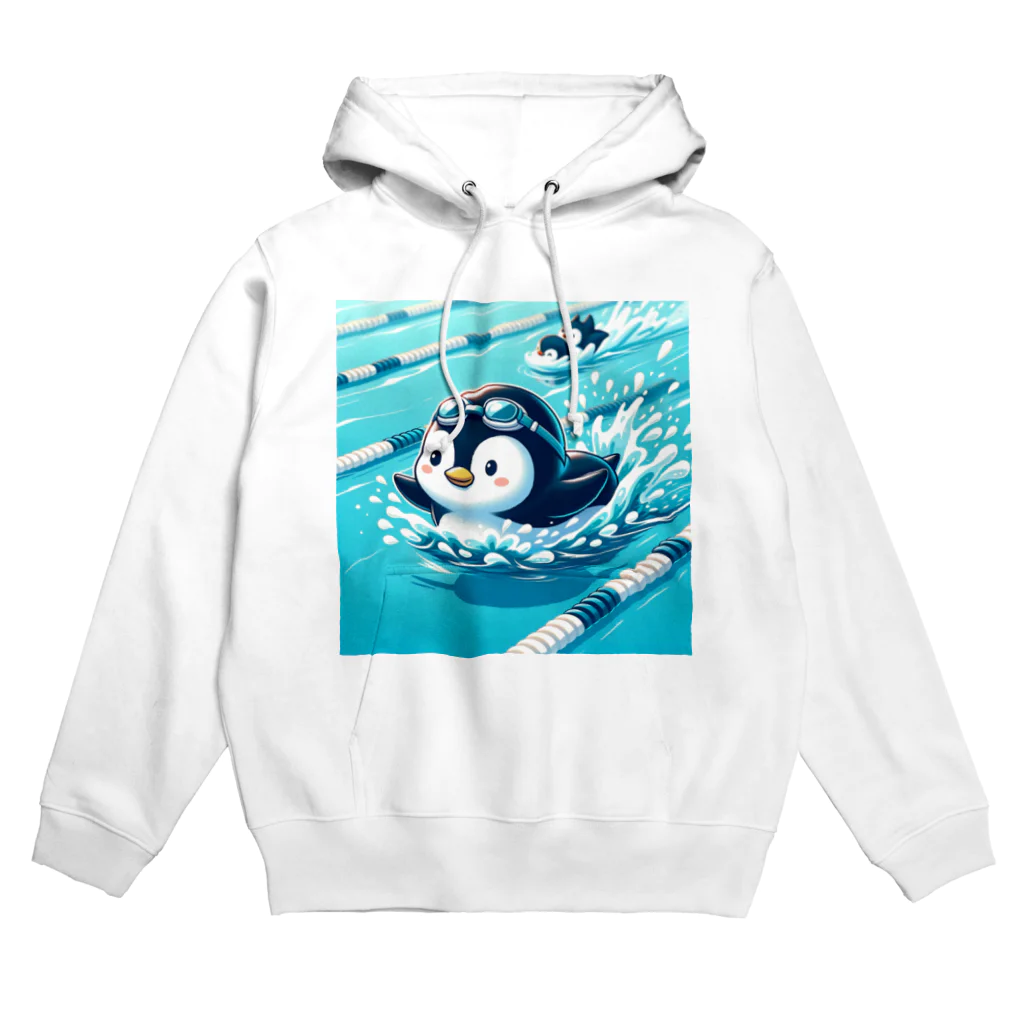 動物大好きの泳ぐペンギン Hoodie