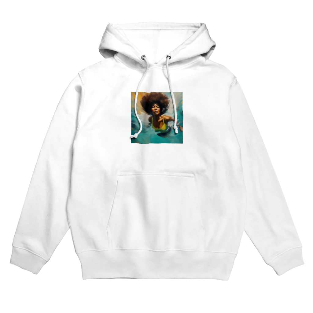 qloの海の世界を楽しむ女性 Hoodie