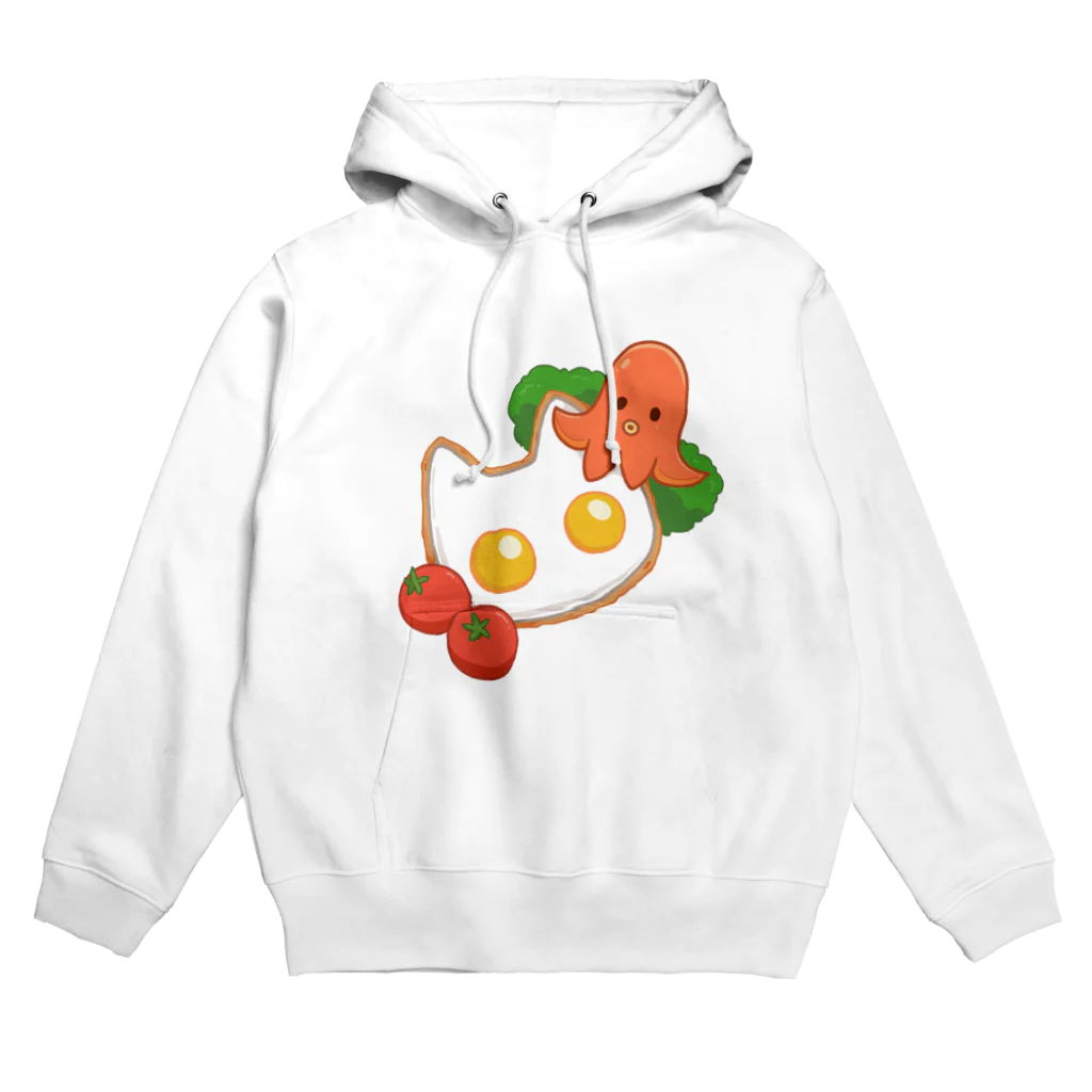 きょううんRRR・SUZURI支店のネコさん目玉焼きとタコさんウインナー Hoodie