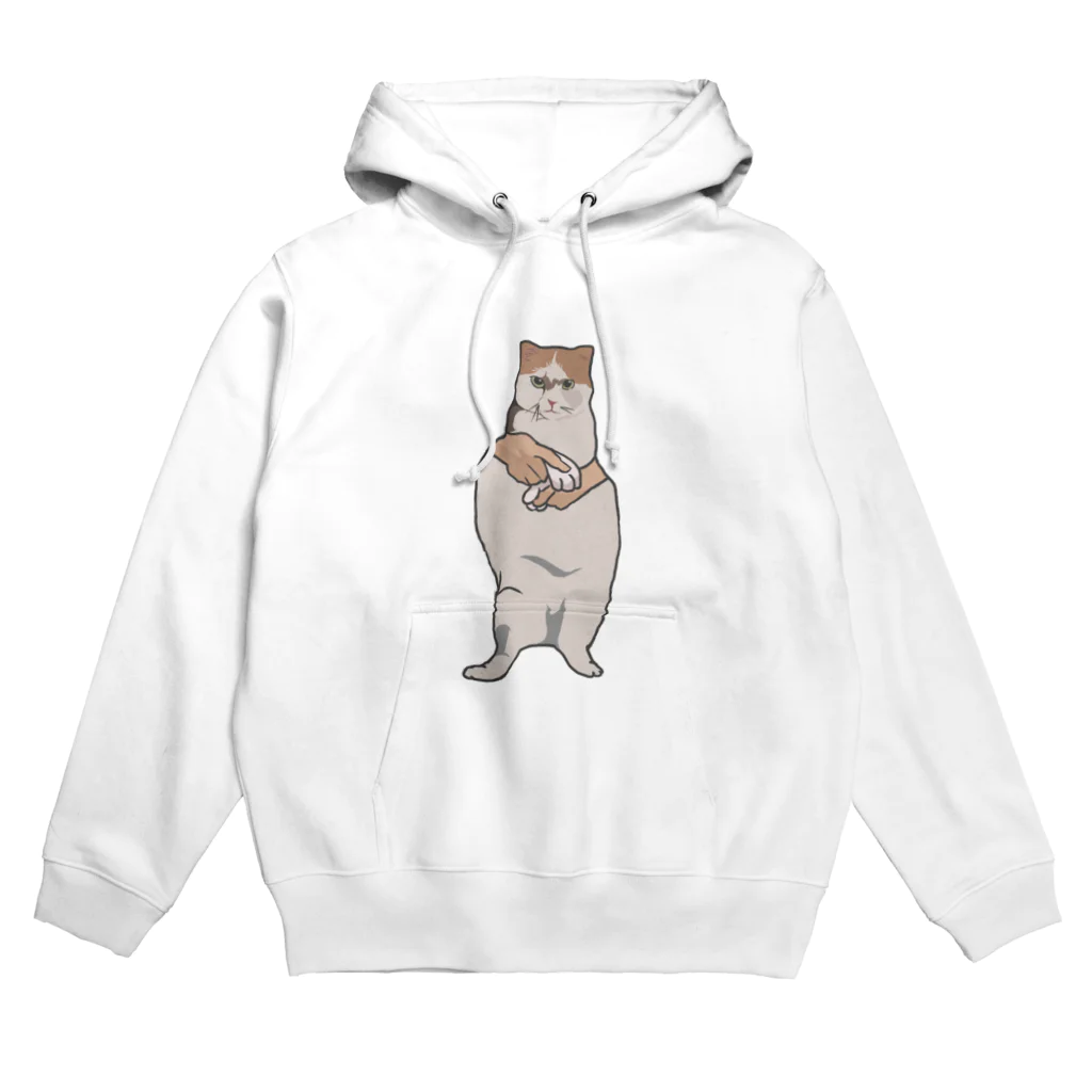 手書きイラストで猫ミームのスリスリ踊る猫 Hoodie