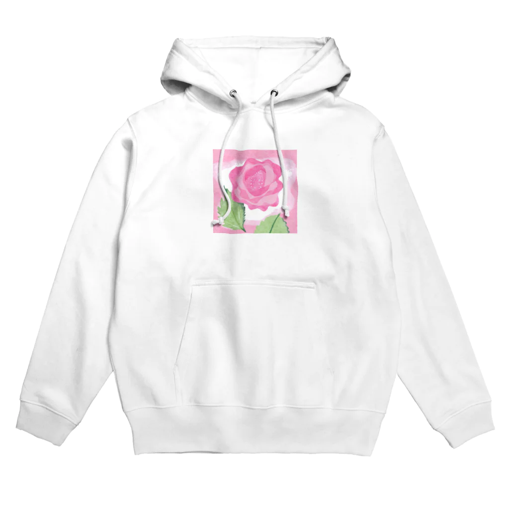 ピンク系水彩画のピンクのバラ Hoodie