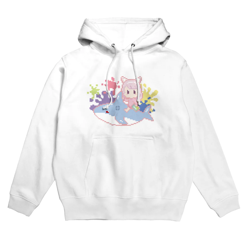 ナラといっしょ！のドット風サメ乗りナラ Hoodie