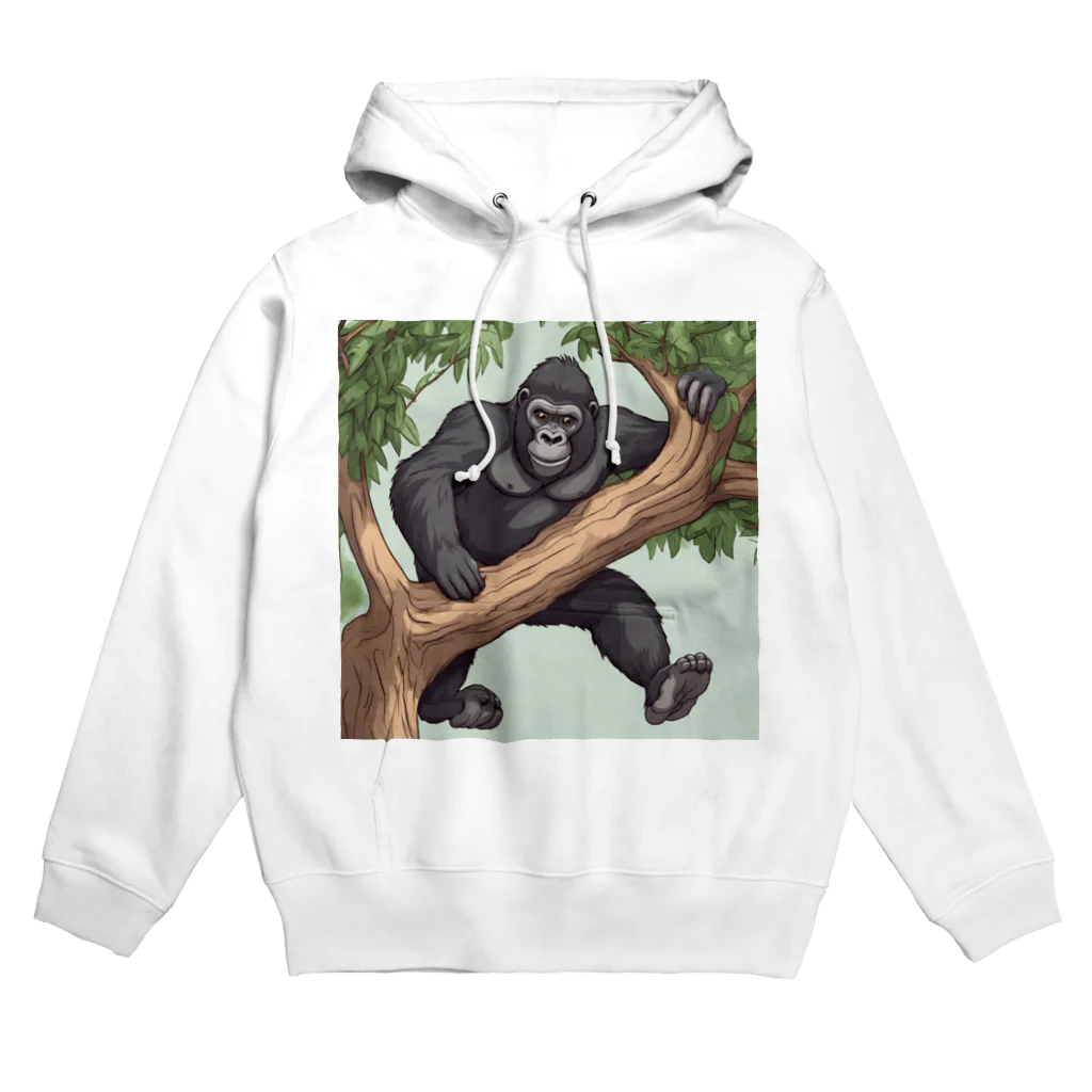 namuhatimanの木を登っているゴリラ Hoodie