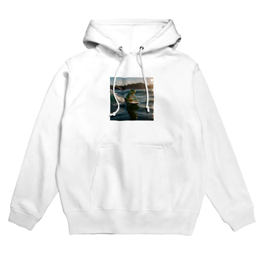 Shuji Nのカエルがサーフィン Hoodie