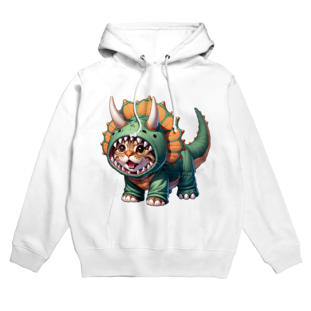 IloveCatのトリケラトプスのフードを被った子猫 Hoodie