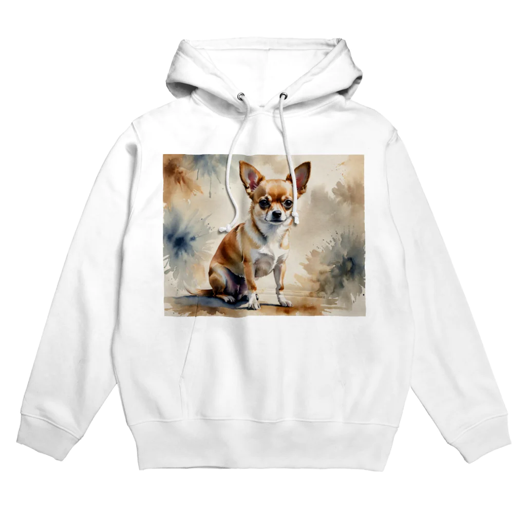 Animal Illustration shopのChihuahua　チワワ　水彩画風 Hoodie