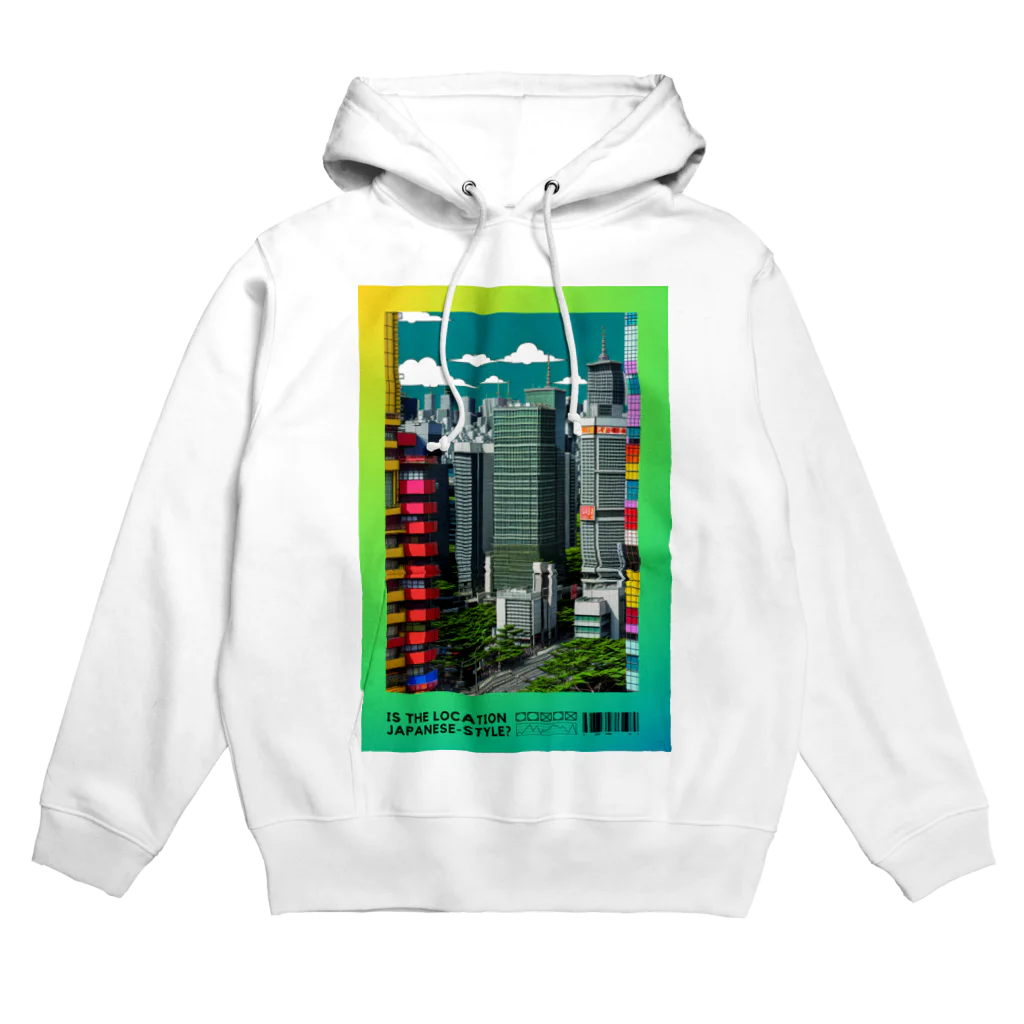 Chop Storeのビルが立ち並ぶ街並み Hoodie