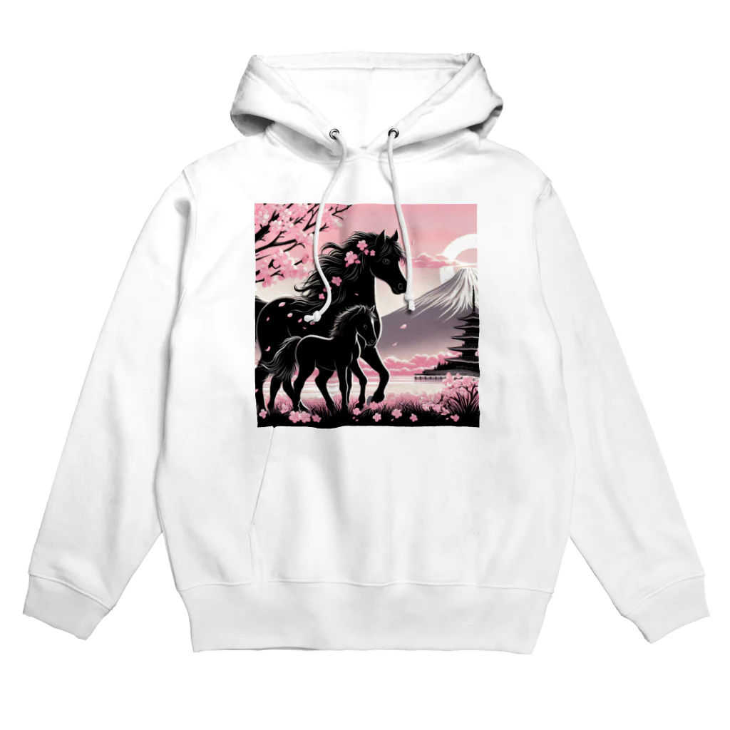 momoart8888のブラックホース Hoodie