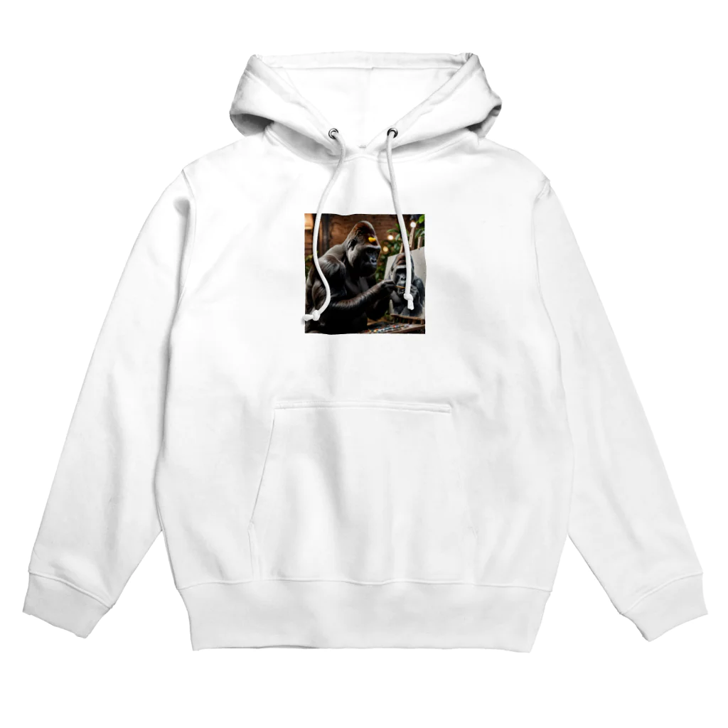 fumi_sportsの絵画人、ゴリラ Hoodie