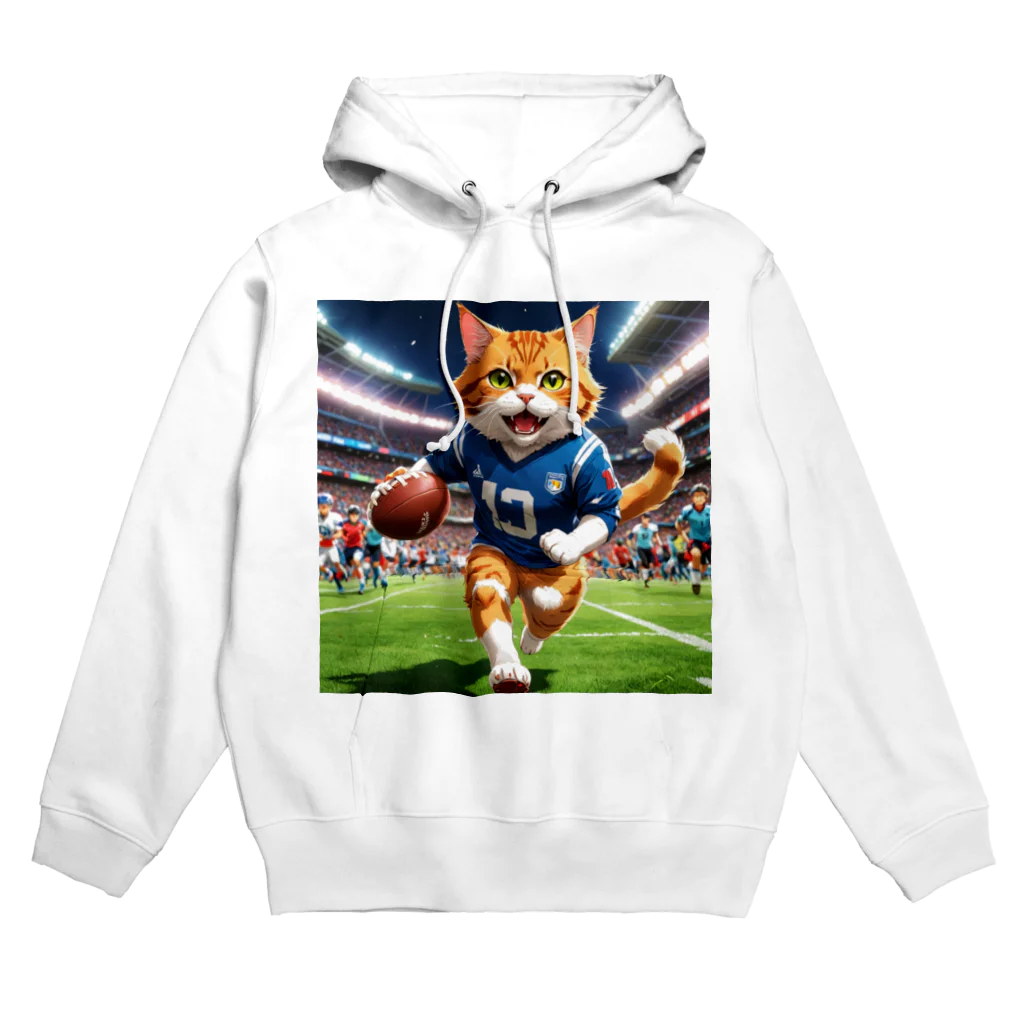 NekoAshiNoBathtubのアメリカンフットボールネコ Hoodie