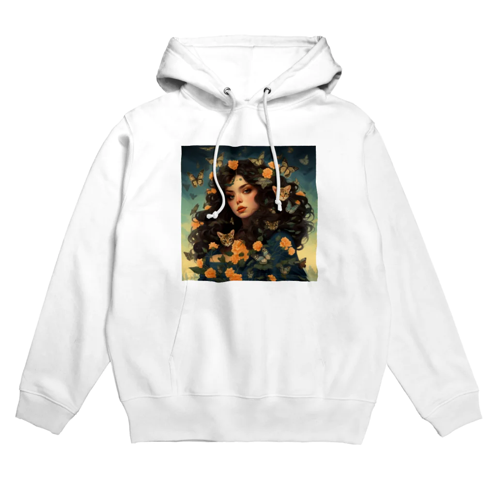 AQUAMETAVERSEの花と女と猫　なでしこ1478 Hoodie