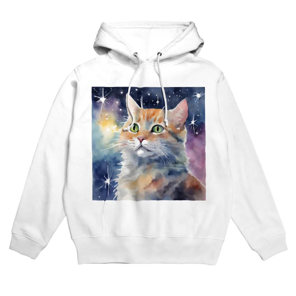 星降る夜にの宇宙猫 Hoodie