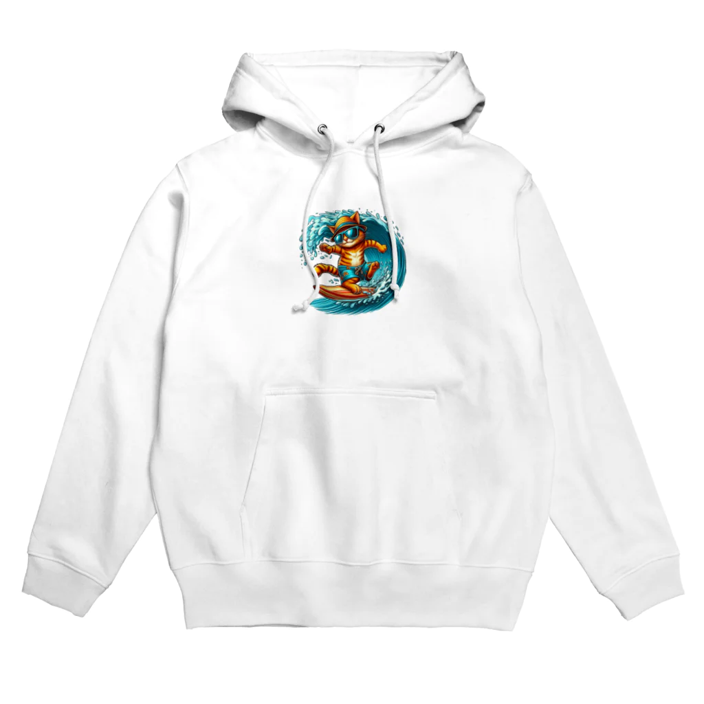 猫キャラグッズのサーフィン猫 Hoodie