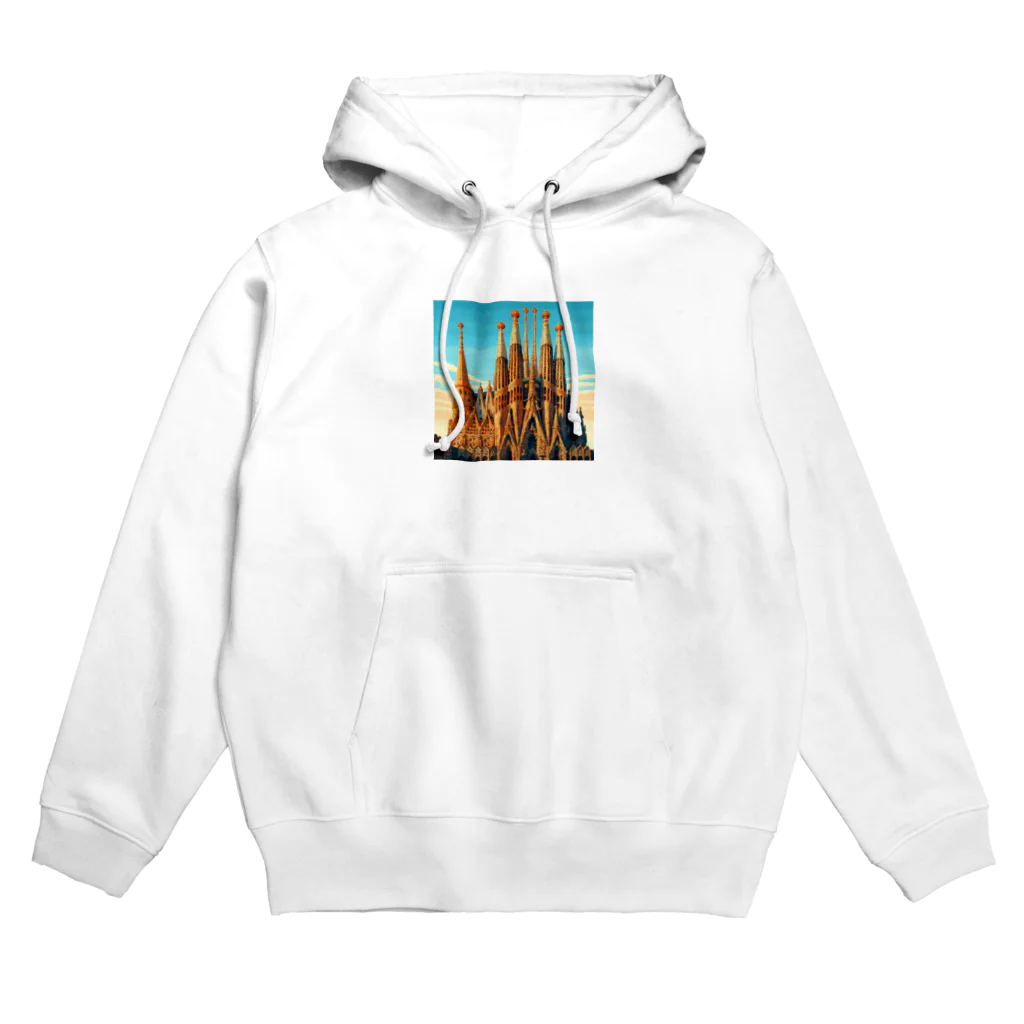 Pixel Art Goodsのサクラダファミリア（pixel art） Hoodie