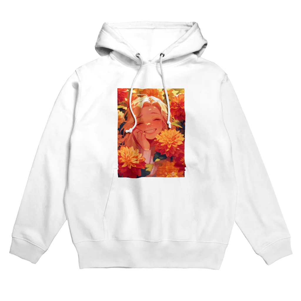 AQUAMETAVERSEのダリアの花の中の笑顔　なでしこ1478 Hoodie