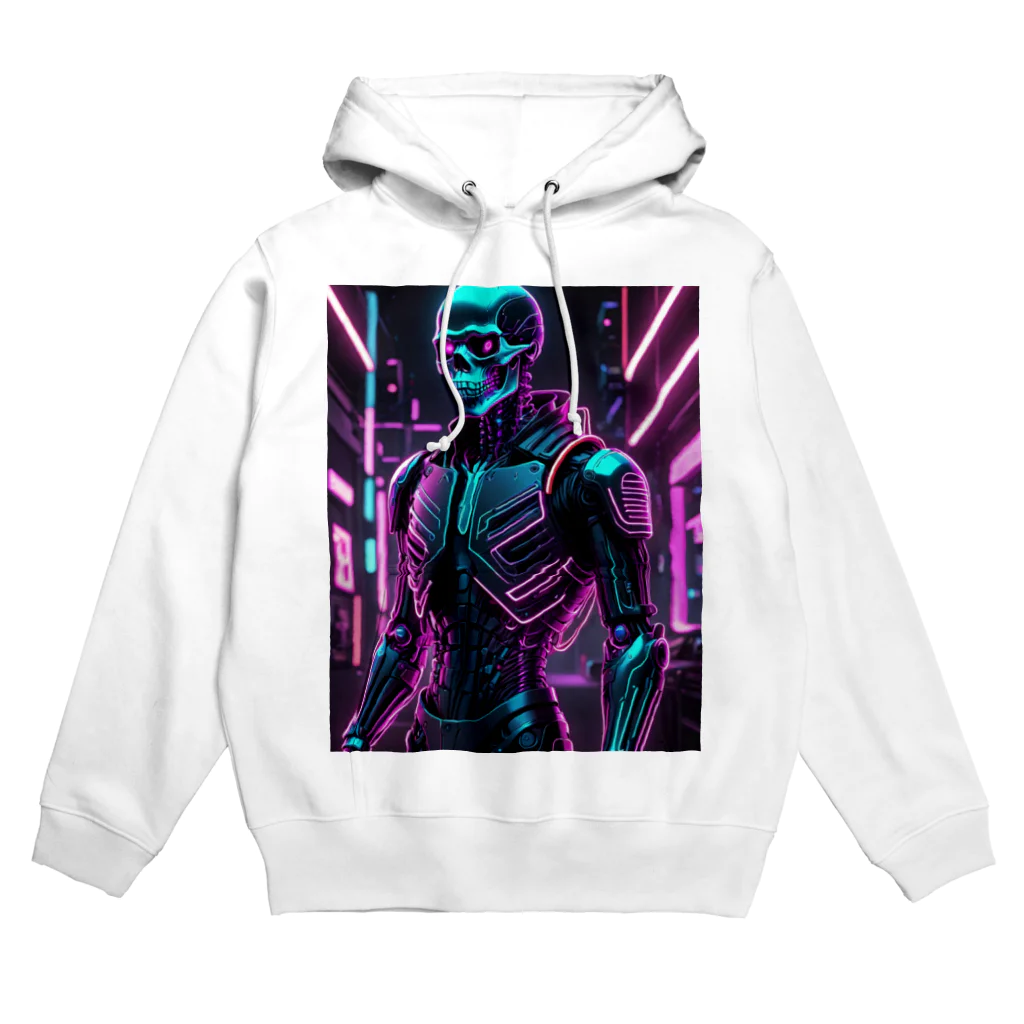 Skeletonの超クールな骸骨のサイバーパンクアート！ Hoodie