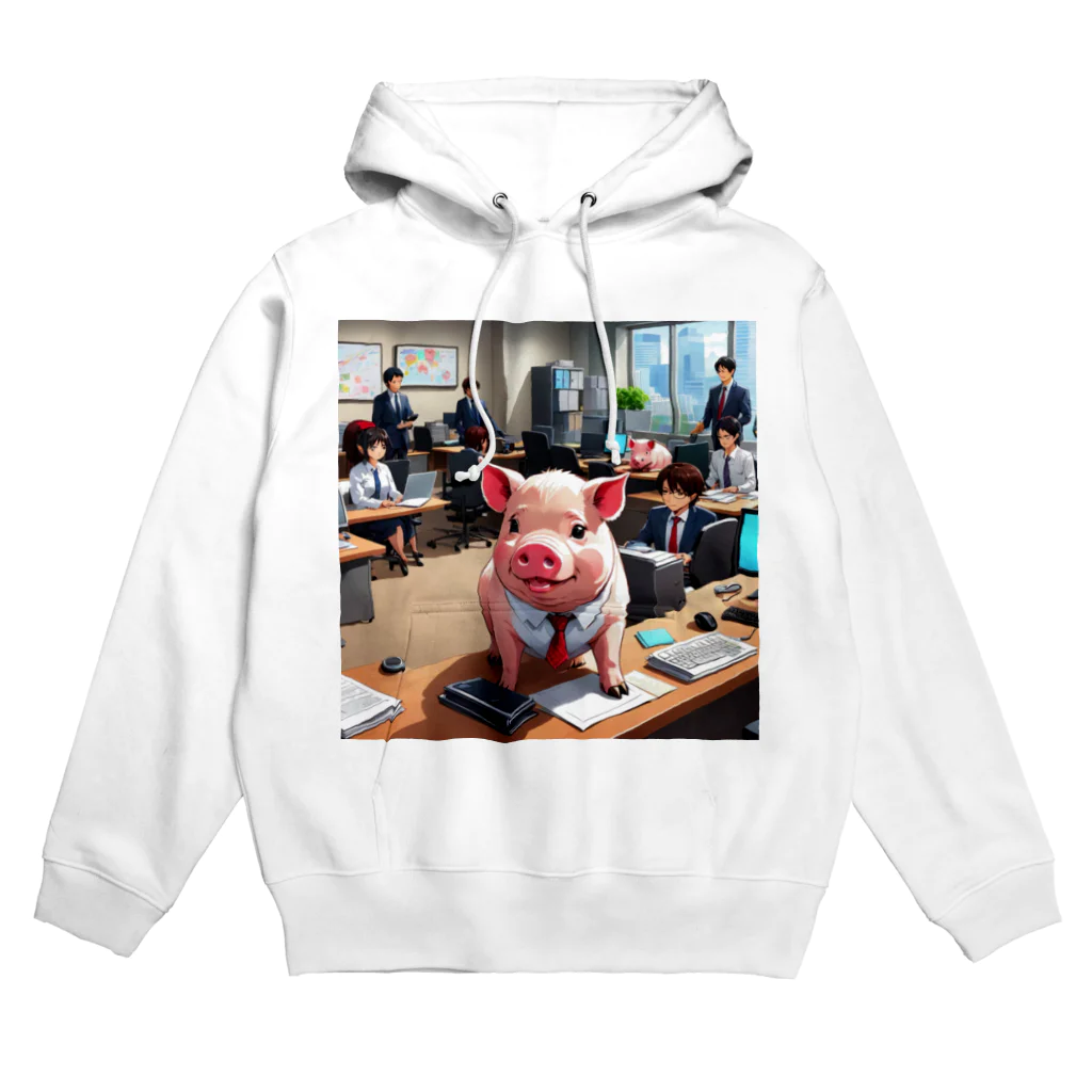 MTHの会社の組織改革を行うミニブタ Hoodie