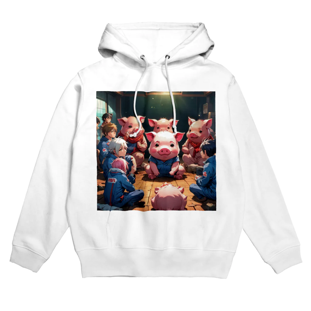 MTHのちーむのこんふりくとをするみにぶた仲介 Hoodie