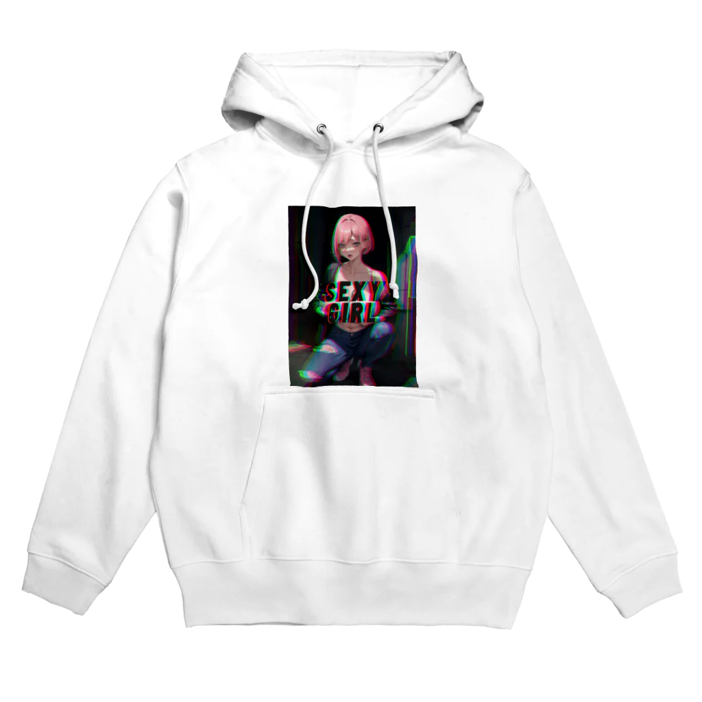 adultistのサイバー ピンクセクシーガール Hoodie