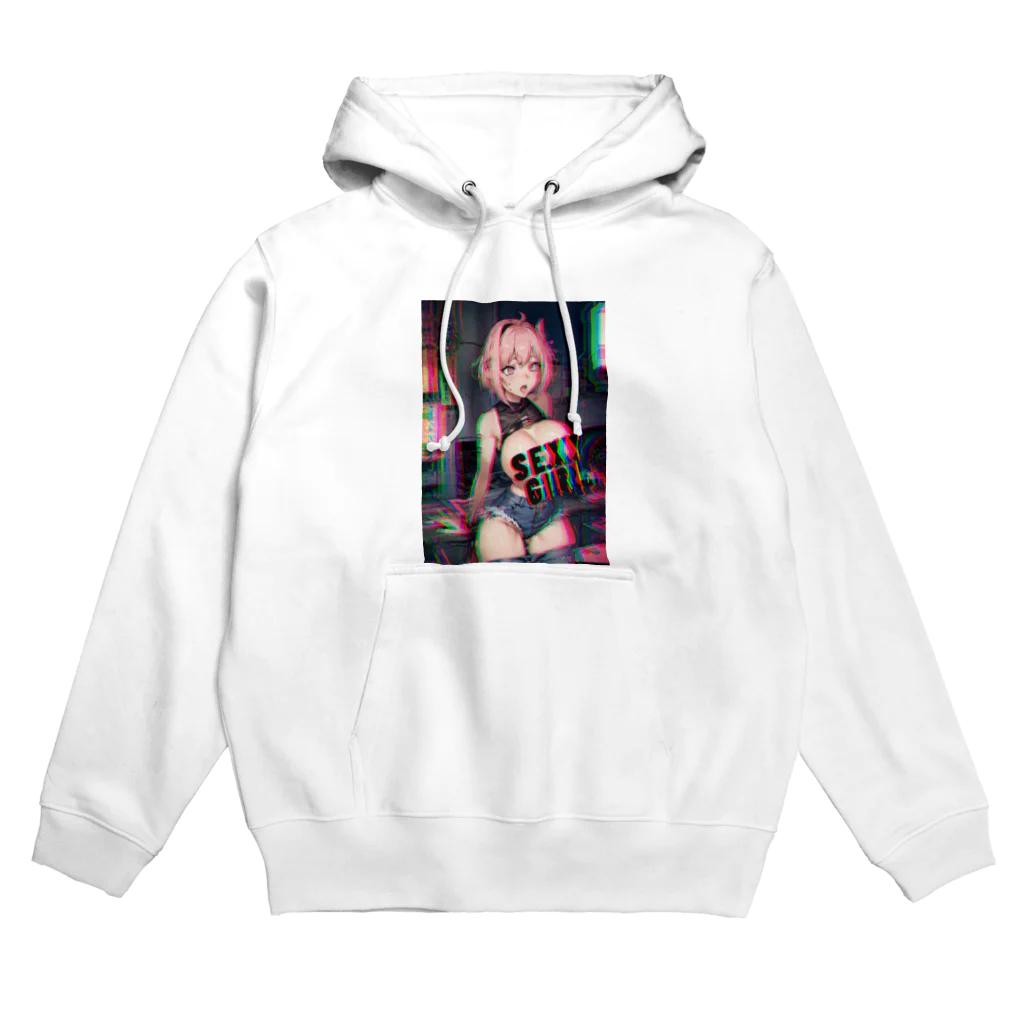 adultistのサイバーピンクセクシーガール Hoodie