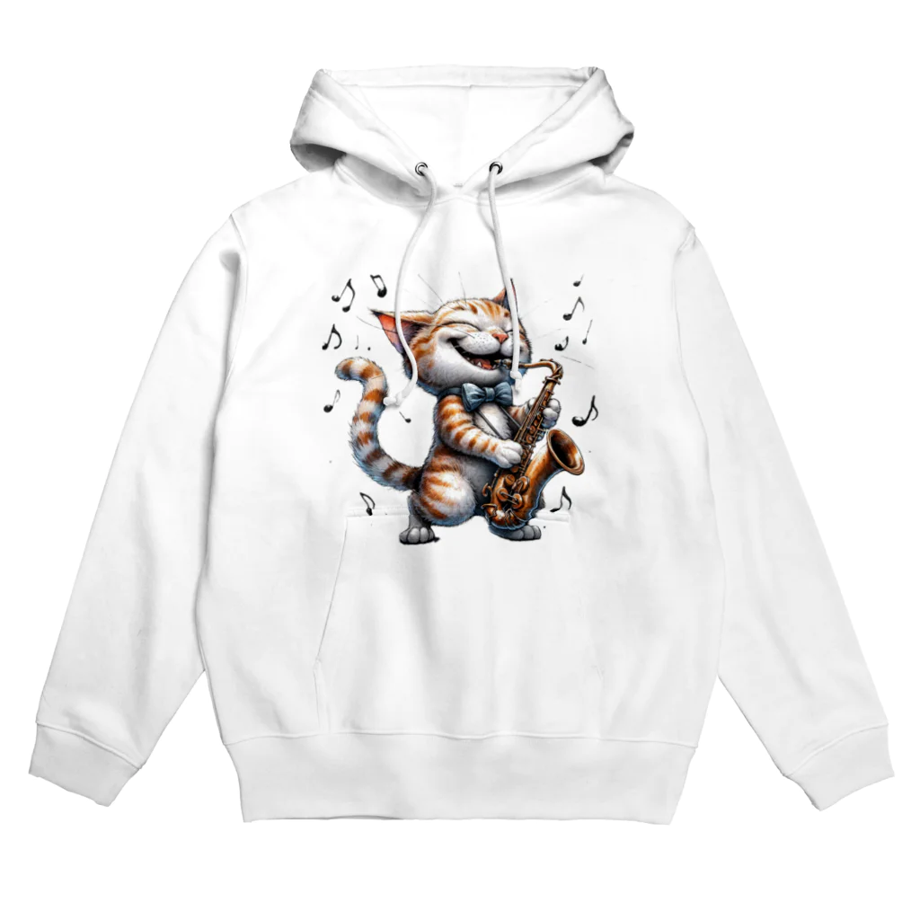 An_Momoの猫のサックスプレイヤー　ノリノリ♪ Hoodie