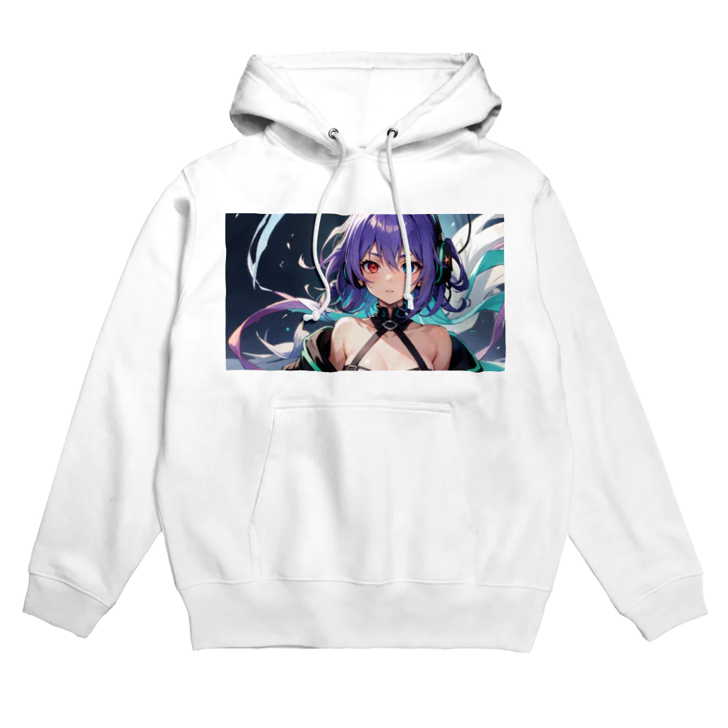 pukurou2096の紫髪のオッドアイ美少女 Hoodie